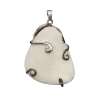 Pendentif Jade serti sur métal argenté | Dans les yeux de Gaïa