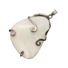 Pendentif Jade serti sur métal argenté | Dans les yeux de Gaïa