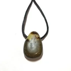 Cabochon Septaria 1 - Cordon Noir Huilé | Dans les Yeux de Gaïa