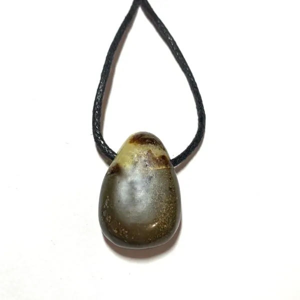Cabochon Septaria 1 - Cordon Noir Huilé | Dans les Yeux de Gaïa