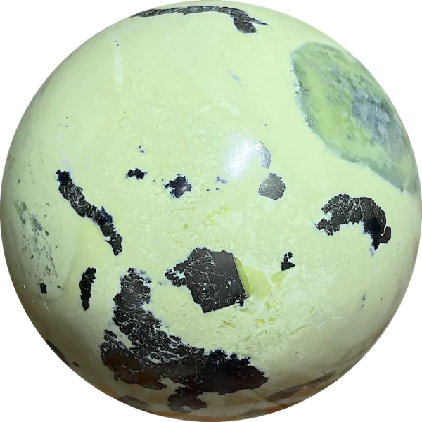Sphère en Serpentine et Pyrite 2 | Dans les Yeux de Gaïa