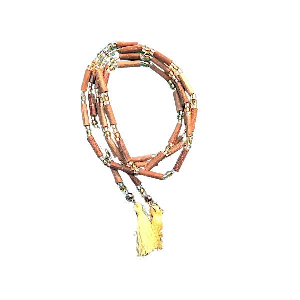Collier mala en noisetier jaune - Collier arbre |Dans les yeux de Gaïa