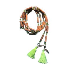 Collier mala en noisetier vert fluo vue d'ensemble - Collier arbre |Dans les yeux de Gaïa
