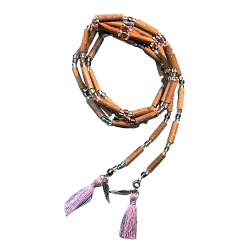 Collier mala en noisetier mauve vue d'ensemble - Collier arbre |Dans les yeux de Gaïa