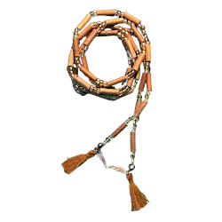 Collier mala en noisetier marron ensemble - Collier arbre |Dans les yeux de Gaïa