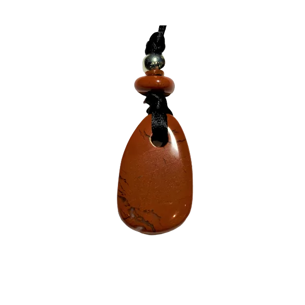 Pendentif Jaspe Rouge vue de face | Dans les Yeux de Gaïa