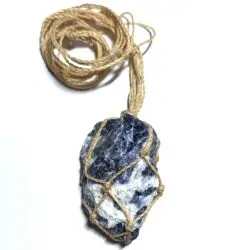 Collier en Sodalite Brute