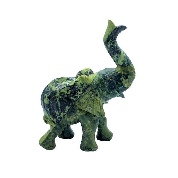 Eléphant en serpentine vue de profil | Dans les  Yeux de Gaïa
