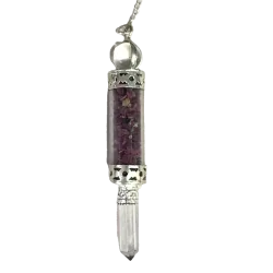 Pendule Tube en Tourmaline Melon d'Eau - Radiesthésie |Dans les Yeux de Gaïa