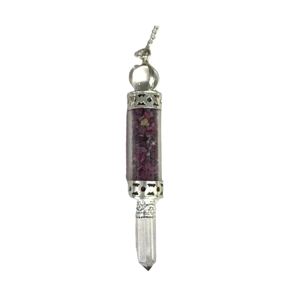 Pendule Tube en Tourmaline Melon d'Eau - Radiesthésie |Dans les Yeux de Gaïa