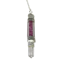 Pendule Tube en Pierres Roses à Pointe - Radiesthésie |Dans les Yeux de Gaïa