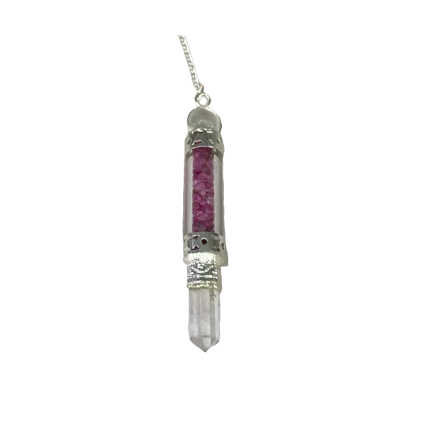 Pendule Tube en Pierres Roses à Pointe - Radiesthésie |Dans les Yeux de Gaïa