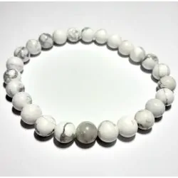 Bracelet en Howlite l Dans les Yeux de Gaïa