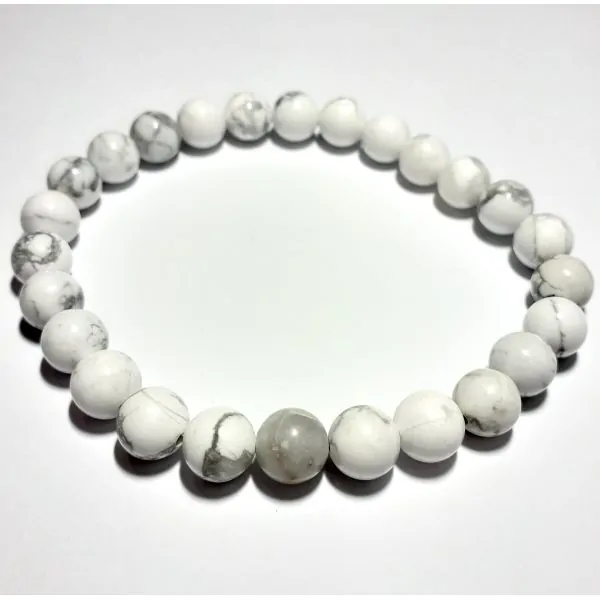 Bracelet en Howlite l Dans les Yeux de Gaïa