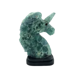 Licorne en fluorite de côté | Dans les Yeux de Gaïa