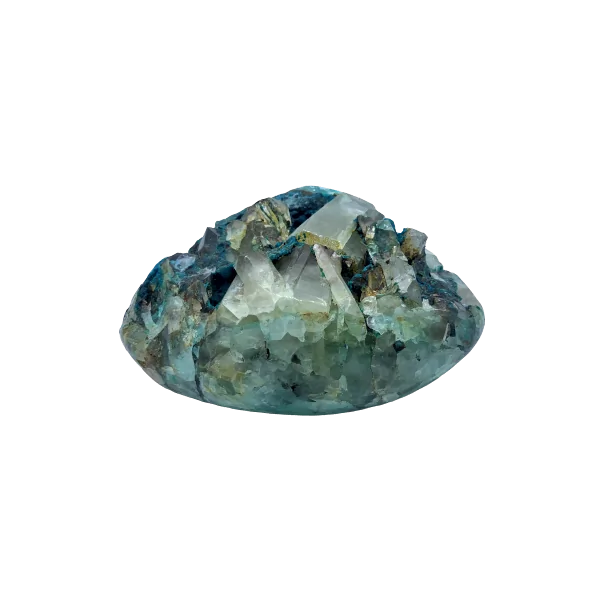 Chrysocole avec Cristal de Roche | Dans les Yeux de Gaïa