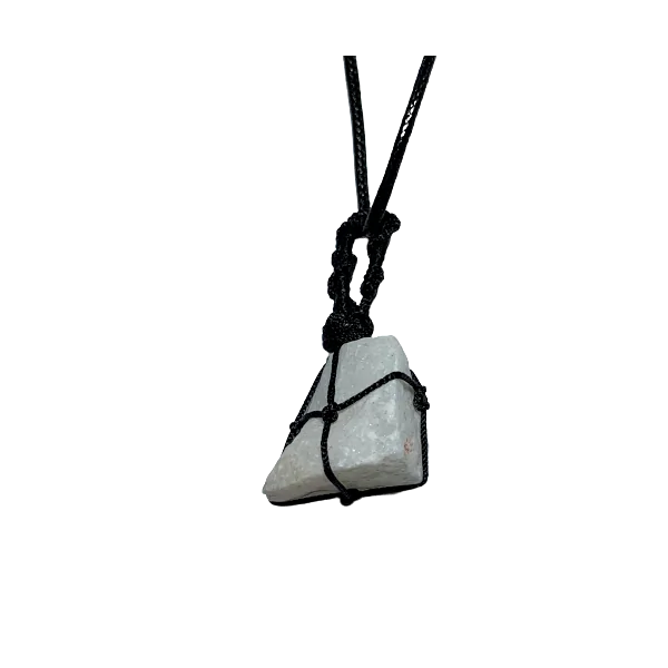 Pendentif en calcite blanche | Dans les Yeux de Gaïa