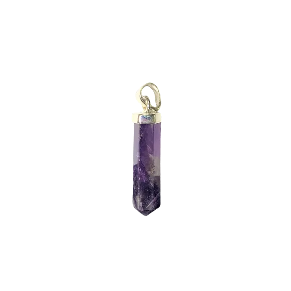 PENDENTIF ARGENT POINTE AMETHYSTE CHEVRON