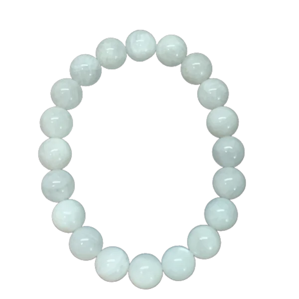 Bracelet Pierre de Lune 10 mm 1 - Lithothérapie |Dans les Yeux de Gaïa