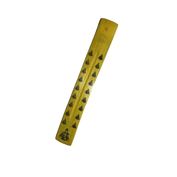 Porte encens en bois - jaune | Dans les yeux de Gaïa