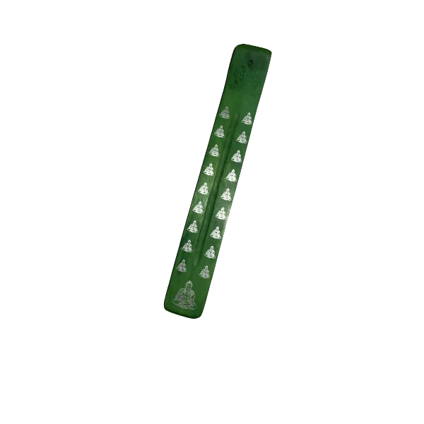 Porte-Encens en Bois Vert avec Symbole Bouddha – Accessoire Spirituel, Décoration Zen, Encens Bâton | Dans les Yeux de Gaïa