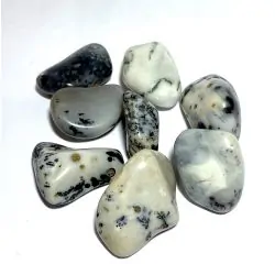 Pierre roulée Agate Dendritique ou Merlinite - 1 | Dans les Yeux de Gaïa