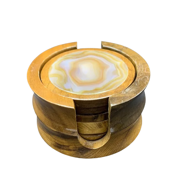 Dessous de verres en Bois et Agate 1 - Article divers |Dans les Yeux de Gaïa