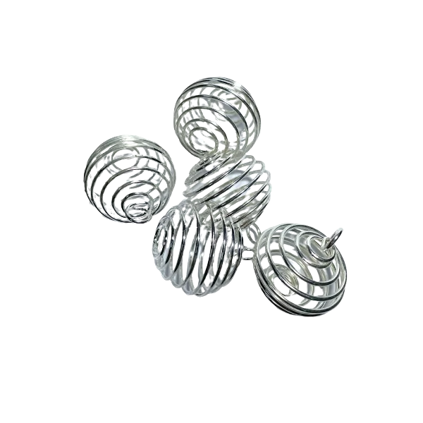 Pendentif cage à pierres argentée - Minéraux | Dans les yeux de Gaïa