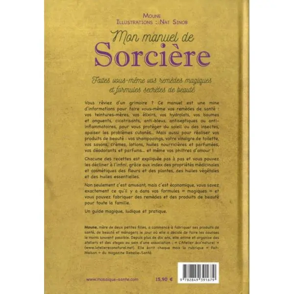 Mon Manuel de Sorcière - Moune - Vue de dos | Dans les Yeux de Gaia