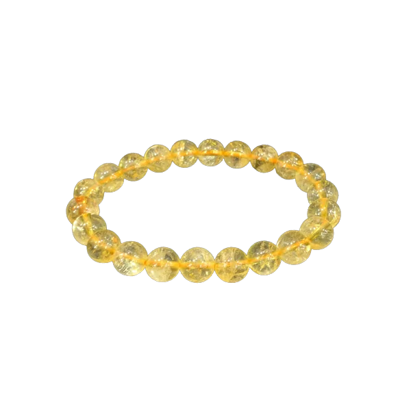 Bracelet Citrine Naturelle 8 mm 3 - Lithothérapie |Dans les Yeux de Gaïa