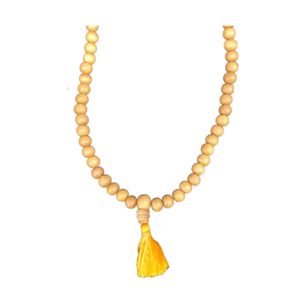 Collier Mala en bois de Santal 1 - Symboles Traditionnels |Dans les Yeux de Gaïa