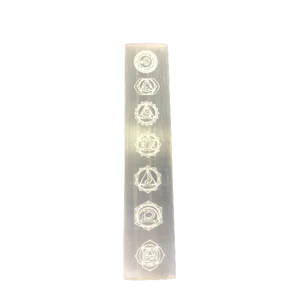 Plaque 7 Chakras & Sélénite 1 - Lithothérapie & Harmonisation |Dans les Yeux de Gaïa
