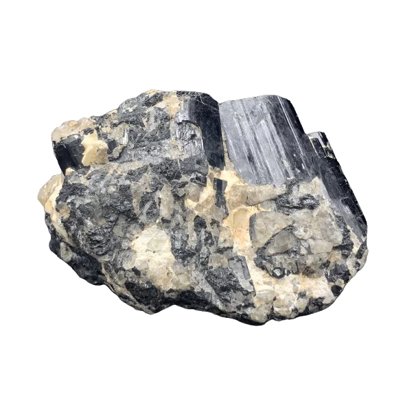 Forme Libre Tourmaline Noire avec Inclusions de Quartz 1 - Lithothérapie |Dans les Yeux de Gaïa