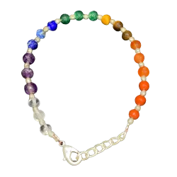 Bracelet 7 Chakras plaqué Argent 1 - Bijoux lithothérapie |Dans les Yeux de Gaïa
