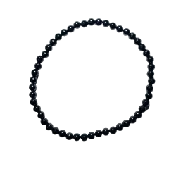 Bracelet en Onyx noir rond 4mm | Dans les Yeux de Gaïa