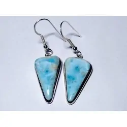 1 | Boucles d'Oreilles en Larimar sur Argent | Dans les Yeux de Gaïa