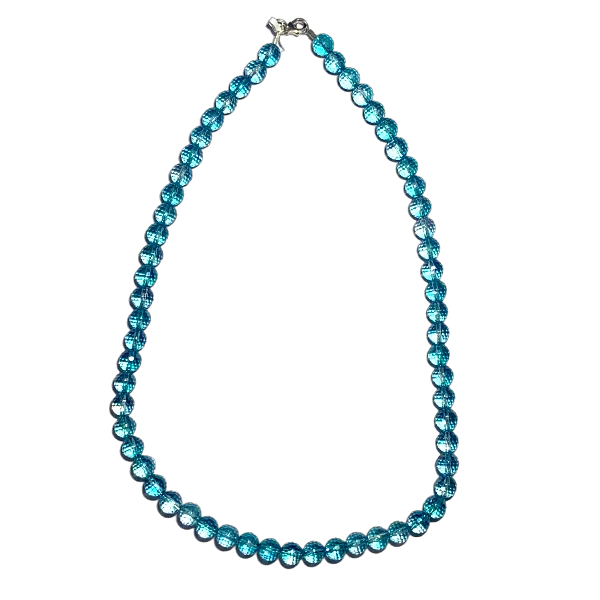 Collier Aqua Aura facetté 8mm | Dans les Yeux de Gaïa