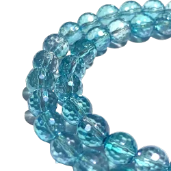 Collier facetté en Aqua...