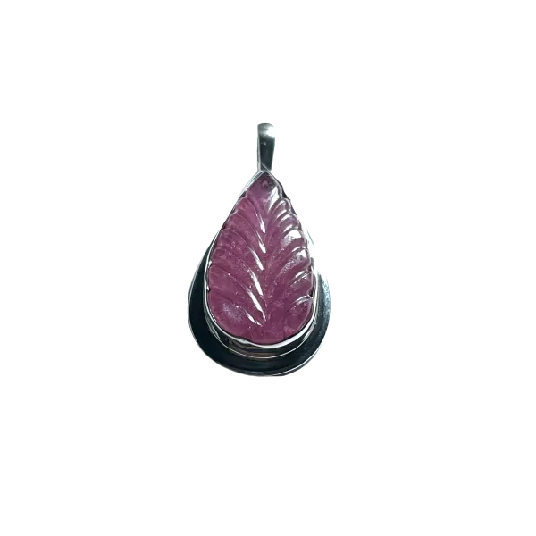 Pendentif en Rubis serti sur Argent 925 1 - Lithothérapie & Minéraux |Dans les Yeux de Gaïa