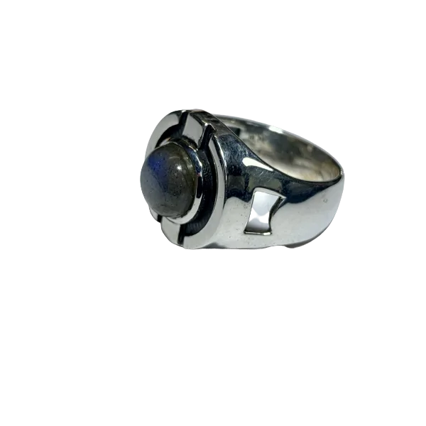 Bague en Labradorite - de profil gauche | Dans les Yeux de Gaïa