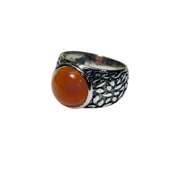 Bague en Cornaline - Photos côté gauche | Dans les Yeux de Gaïa