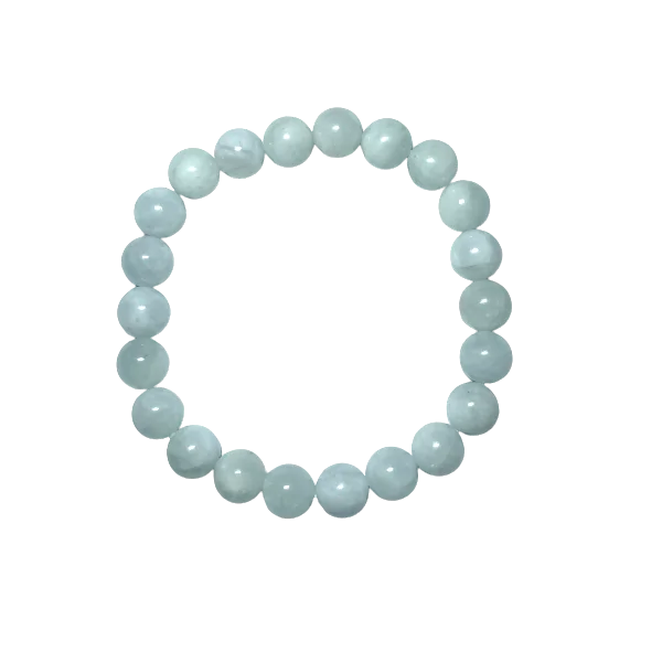 Bracelet en Aigue Marine 8mm - Expression | Dans les Yeux de Gaïa