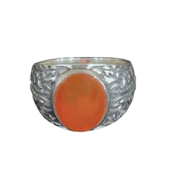 Bague en Cornaline serti sur Argent 925 1 - Bijoux créateurs & Lithothérapie |Dans les Yeux de Gaïa
