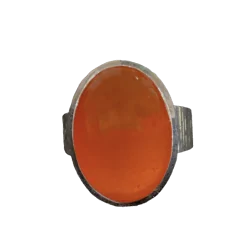 Bague en Cornaline serti sur Argent 925 1 - Lithothérapie & Bijoux de créateurs |Dans les Yeux de Gaïa
