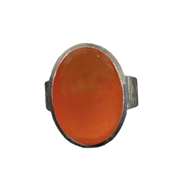 Bague en Cornaline serti sur Argent 925 1 - Lithothérapie & Bijoux de créateurs |Dans les Yeux de Gaïa