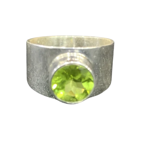 Bague en Péridot serti sur Argent 925 1 - Bague créateur |Dans les Yeux de Gaïa