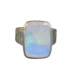 Bague en Pierre de Lune serti sur Argent 925 1 - Lithothérapie & Minéraux |Dans les Yeux de Gaïa