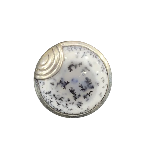 Bague en Agate Dendrite serti sur Argent 925 1 - Lithothérapie & Minéraux |Dans les Yeux de Gaïa