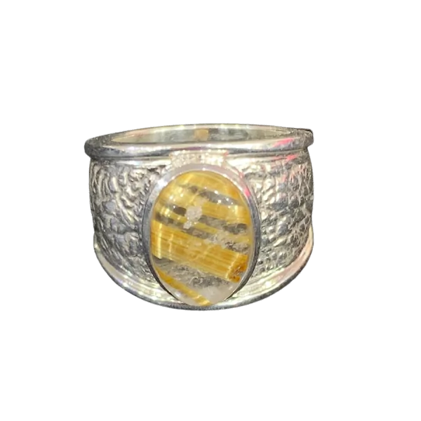Bague en Quartz Rutile serti sur Argent 925 1 - Bijoux créateurs |Dans les Yeux de Gaïa