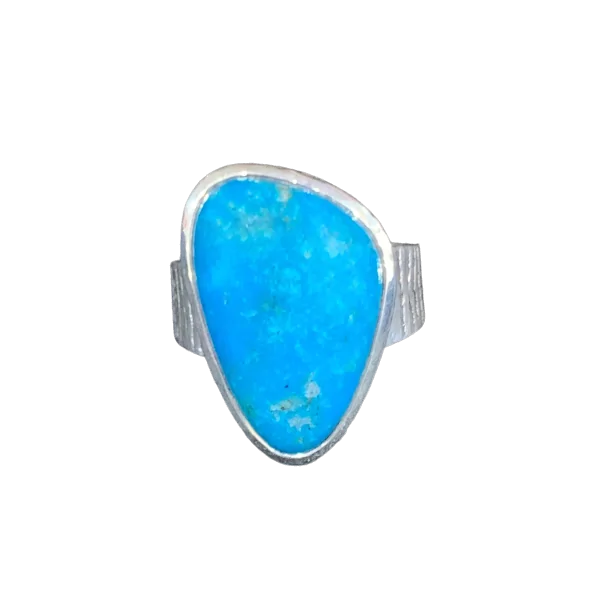 Bague en Chrysocolle serti sur Argent 925 1 - Minéraux & Bijoux de créateurs |Dans les Yeux de Gaïa